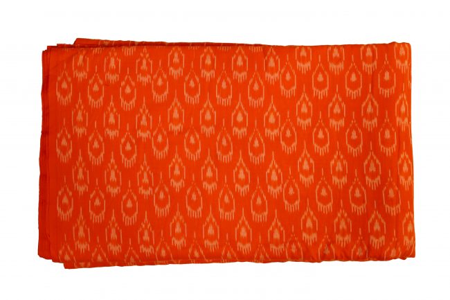 Raw Silk Dress Material Fabric Standard Size Orange (2.5 Meters)