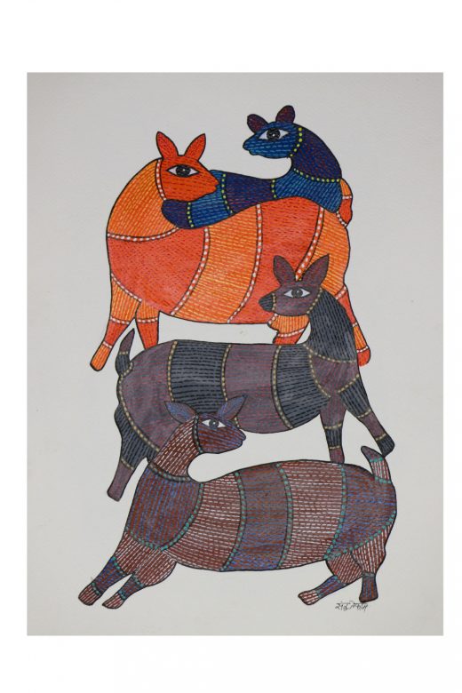 Gond Paper Multicolor Painting