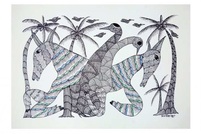 Gond Paper Multicolor Painting