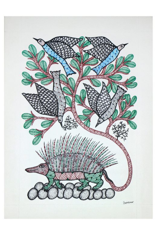 Handcrafted Gond Paper Multicolor Painting