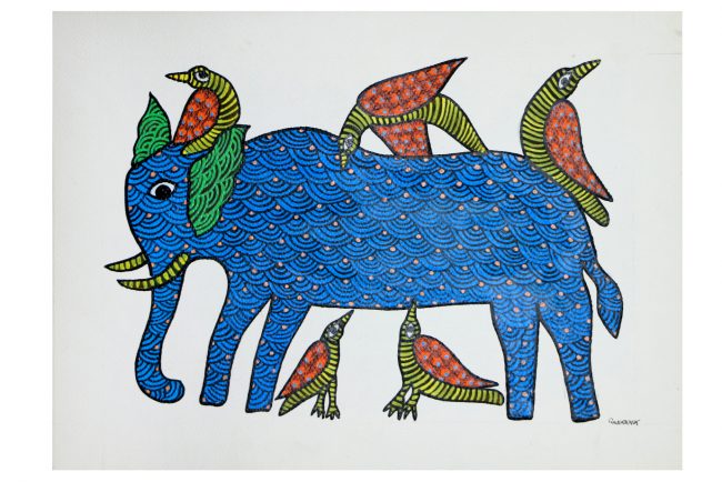 Handcrafted Gond Paper Multicolor Painting