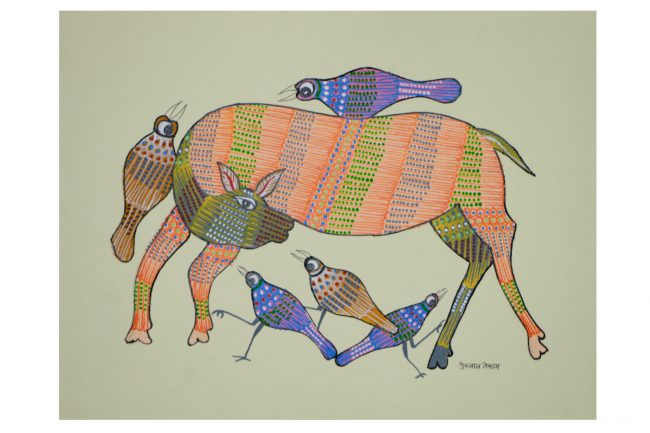Gond Paper Multicolor Painting