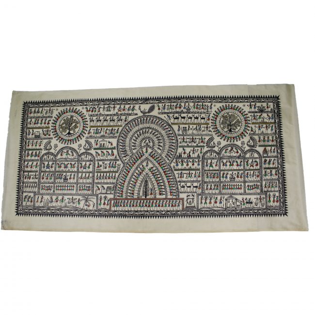 Saura Tussar Multicolor Painting (18*40 Inch)