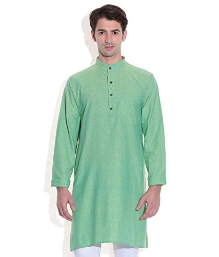 Men Long Kurta Handwoven Cotton Fabric - 40