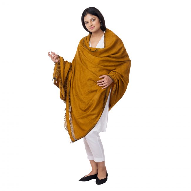 Handwoven Sheep Wool Brown Shawl