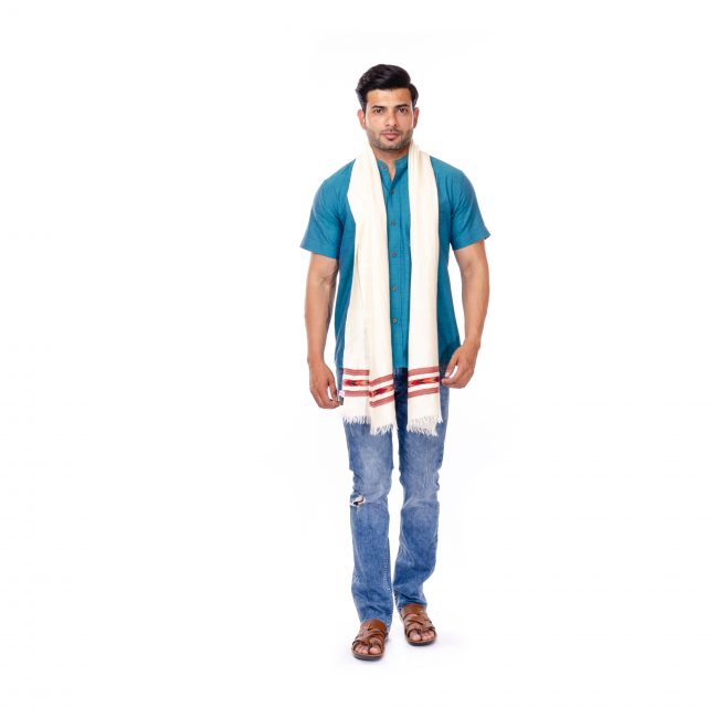 Handwoven White Color Muffler