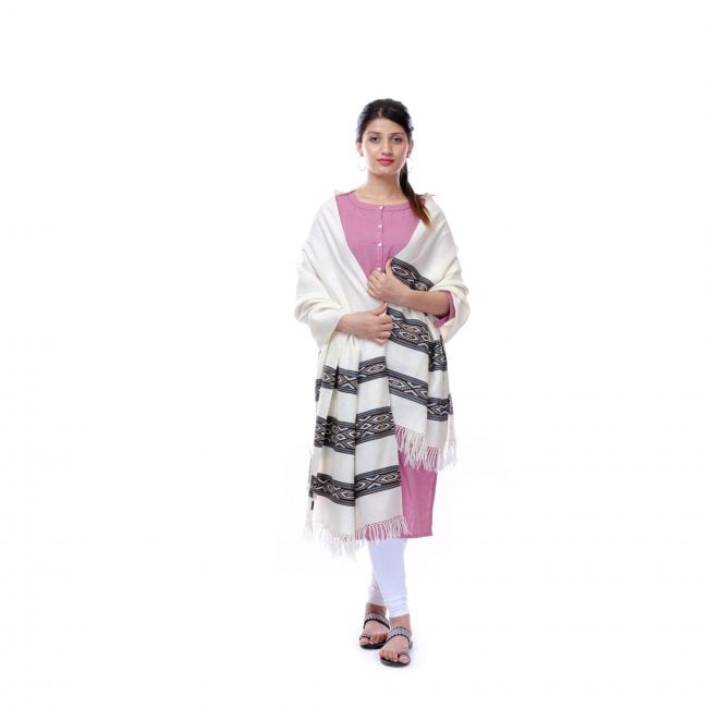 Handwoven (Sheep Woolen) White Stole
