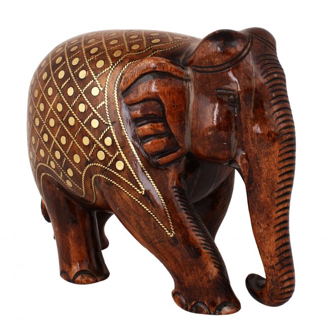 Handmade Wooden Taarkasi Elephant Statue 16 cm