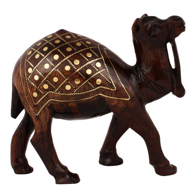 Handmade Wooden Taarkasi Camel Statue 14 cm
