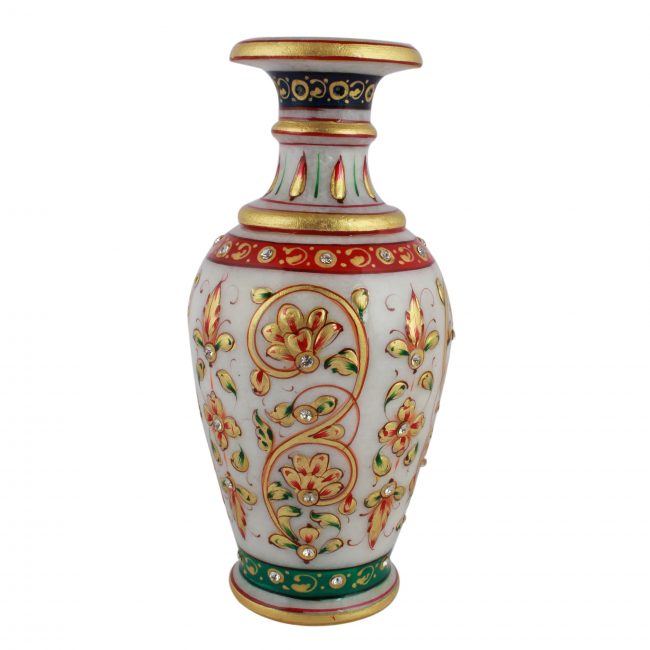 Meenakari Marble Flower Vase Small D2