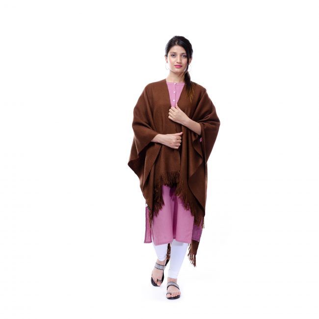 Handwoven Brown Woolen Shawl