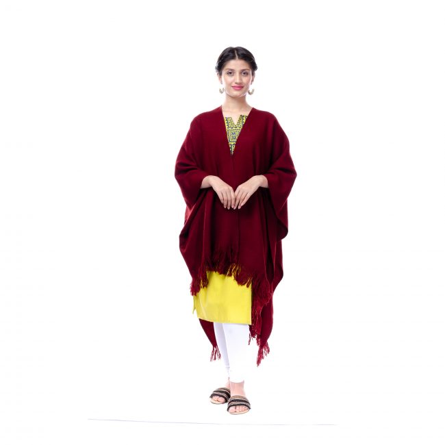 Handwoven Red Woolen Shawl