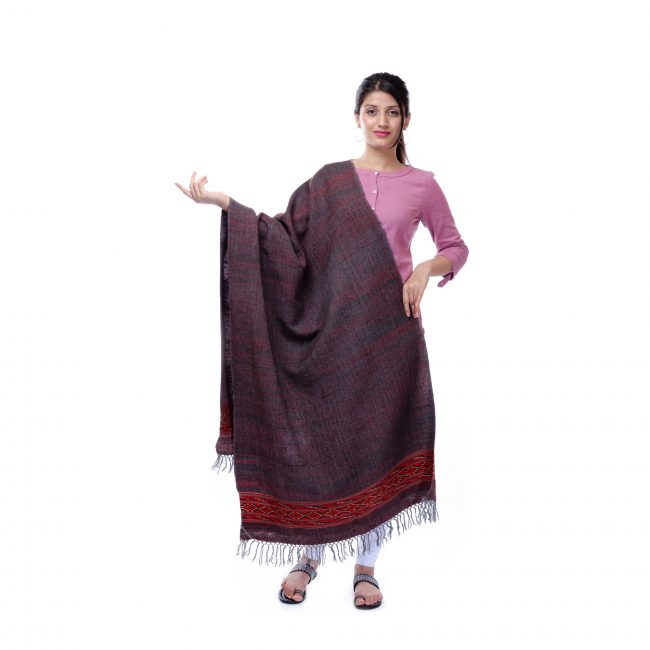 Handwoven Multicolor Yak Wool Stole