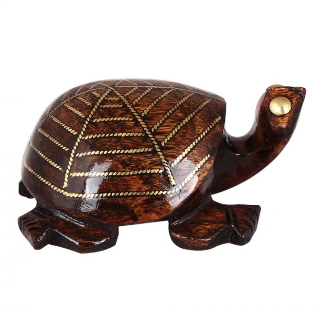 Handmade Wooden Taarkasi Tortoise Statue 10 cm
