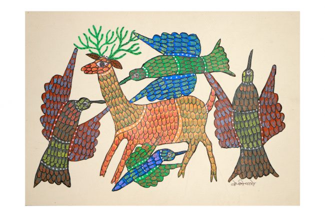 Handmade Multicolor Gond Paper Painting