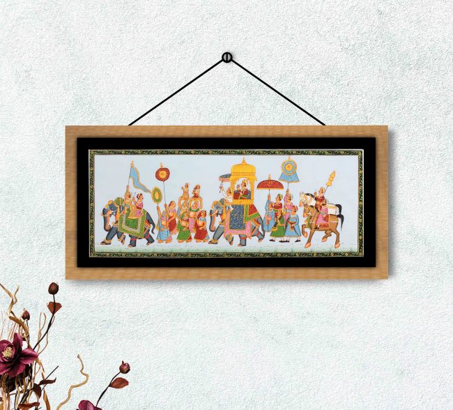 Handmade Raja Mansingh Sawari Miniature Painting