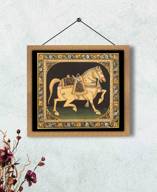 Handmade Horse Miniature Silk Painting