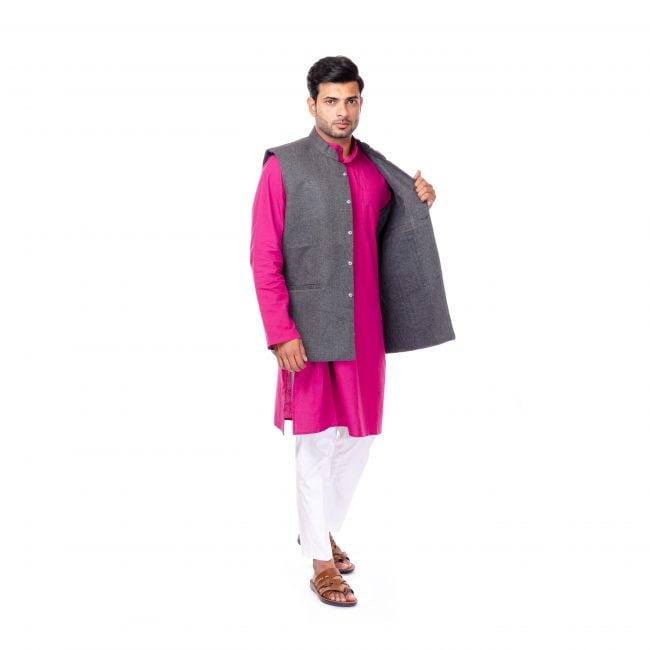 Handwoven Gray Waist Coat