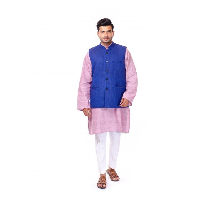 Handwoven Blue Waist Coat