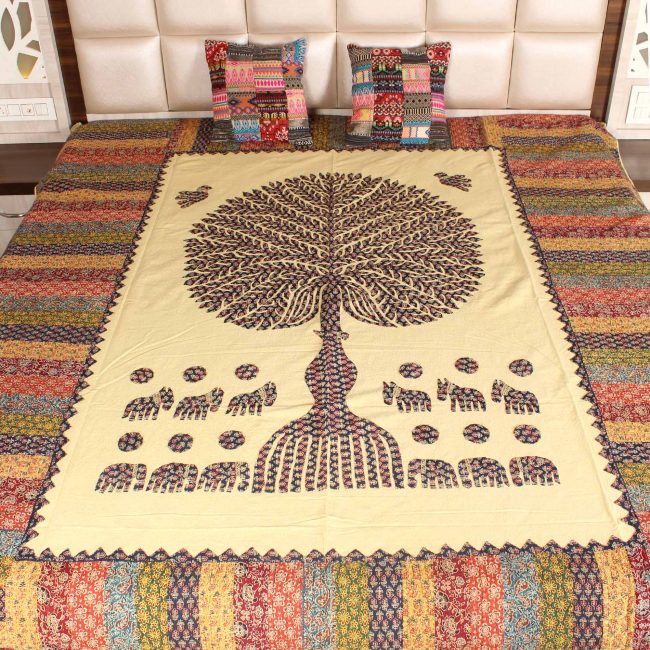 Tree Of Life Applique Bed Cover D-1