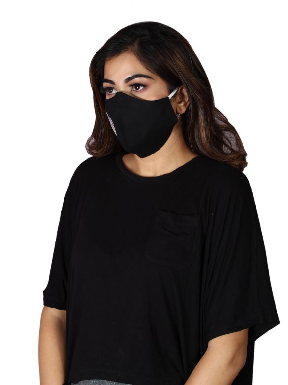 Handmade Four Layer Black Cotton Mask