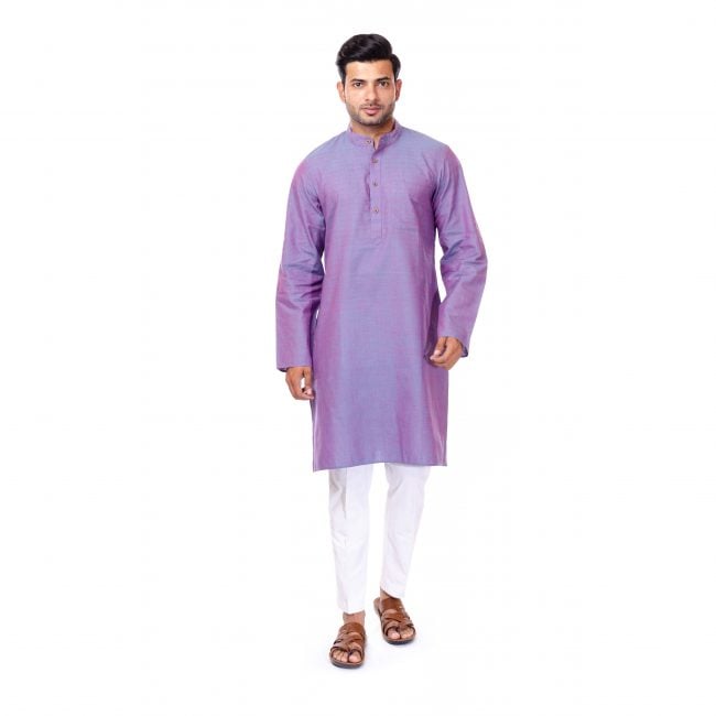 Handwoven Cotton Purple Kurta