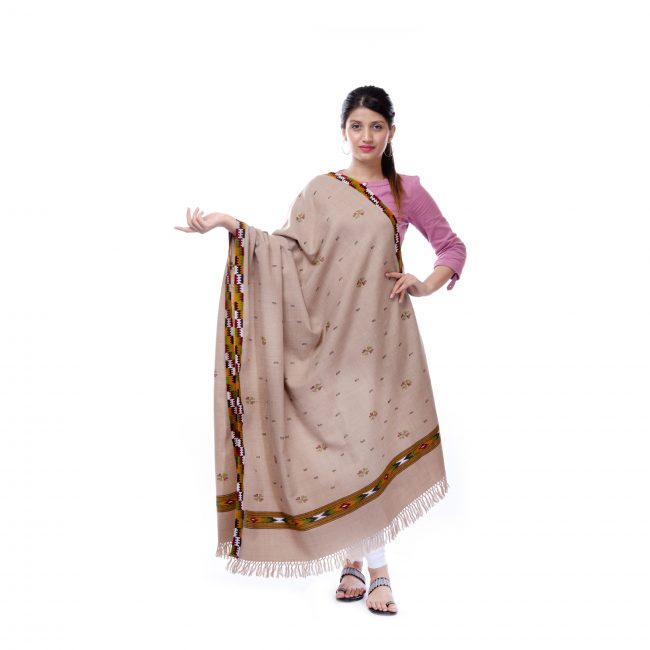 Handwoven Brown Wool Shawl