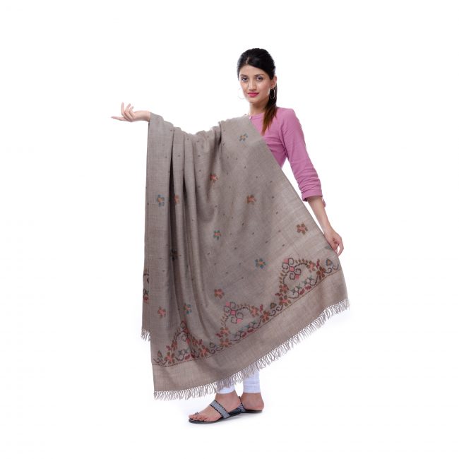 Handwoven Grey Color Stole