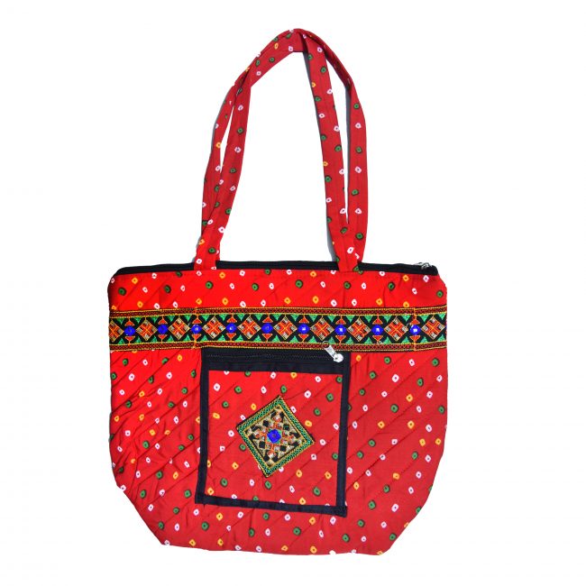 Cotton and Sponge Red Purse