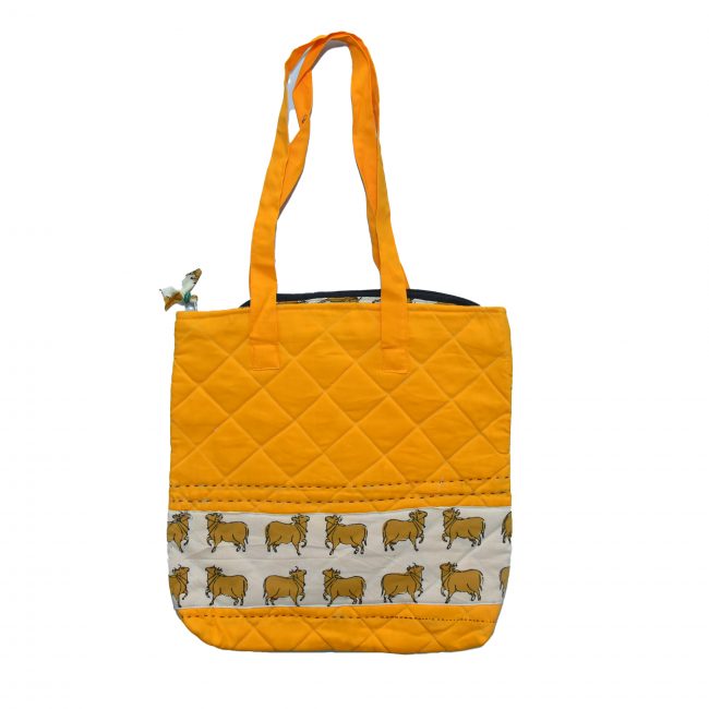 Handcrafted Cotton Yellow Jhola Bag