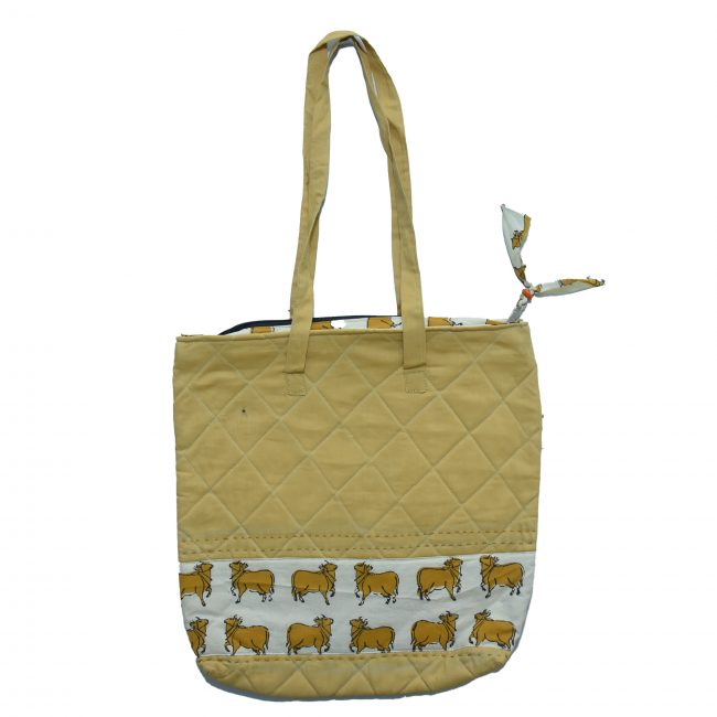 Handcrafted Cotton Khaki Jhola Bag