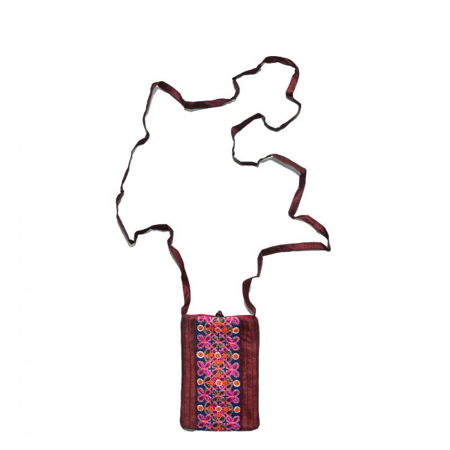 Handcrafted Cotton With Patch Work Design Brown Mobile Case