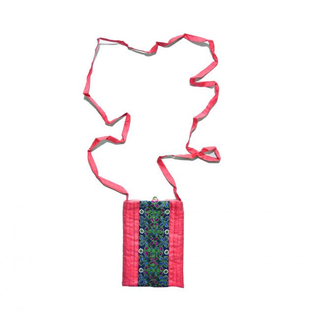 Handcrafted Cotton With Patch Work Design Pink Mobile Case