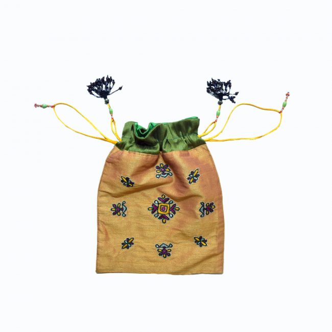 Handcrafted Silk Fabric Musterd Purse (Batwa)