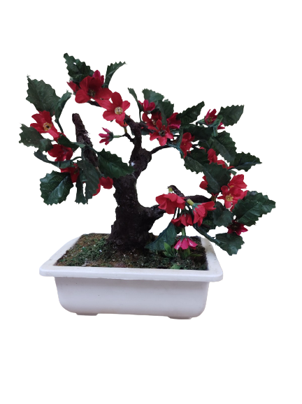 Artificial Bonsai Plant With Blooming Flowers