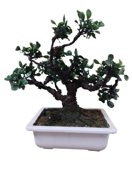 Artificial Bonsai Plant With Green Leaves