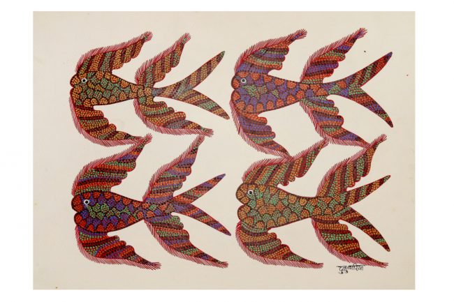 Bhil Paper Multicolor Standard Size Painting