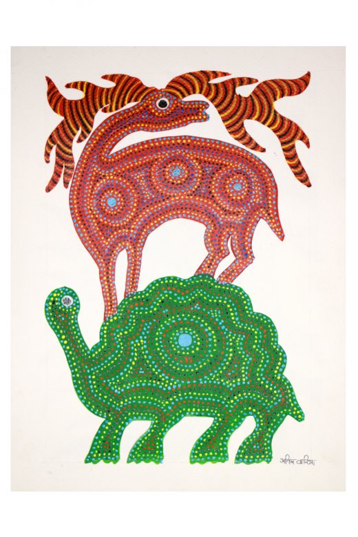 Bhil Paper Multicolor Standard Size Painting