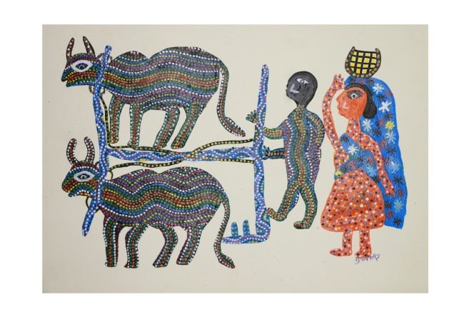 Bhil Paper Multicolor Standard Size Painting