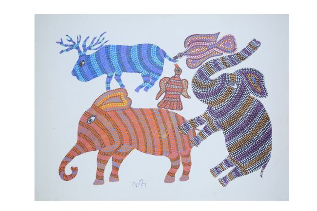 Bhil Paper Multicolor Standard Size Painting