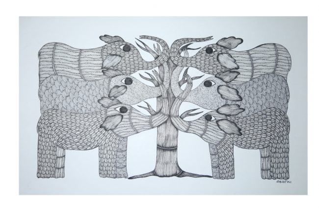 Gond Paper Multicolor Standard Size Painting