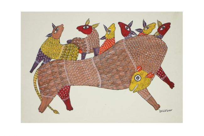 Gond Paper Multicolor Standard Size Painting