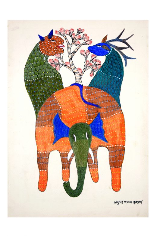 Gond Paper Multicolor Standard Size Painting