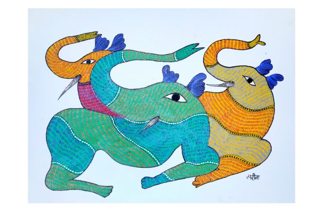 Gond Paper Multicolor Standard Size Painting