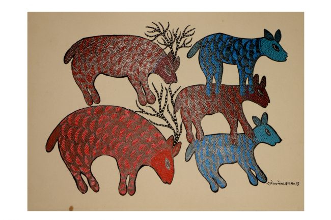 Gond Paper Multicolor Standard Size Painting
