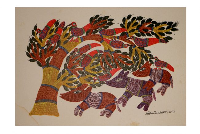 Gond Paper Multicolor Standard Size Painting