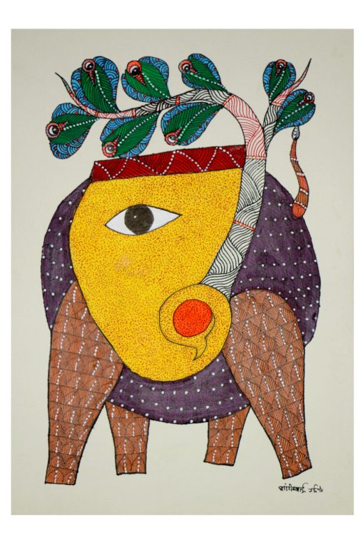 Handcrafted Gond Paper Multicolor Painting