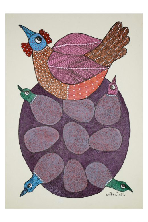 Handcrafted Gond Paper Multicolor Painting