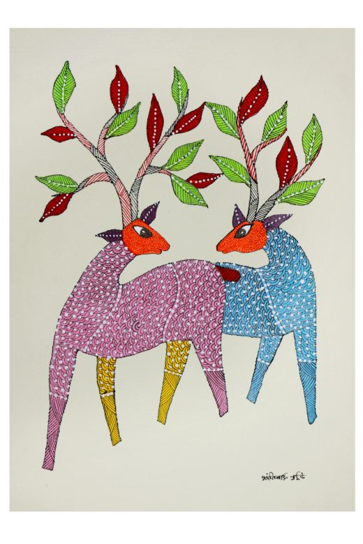 Handcrafted Gond Paper Multicolor Painting