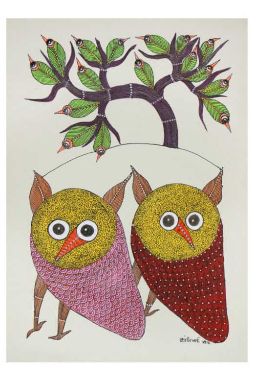 Handcrafted Gond Paper Multicolor Painting